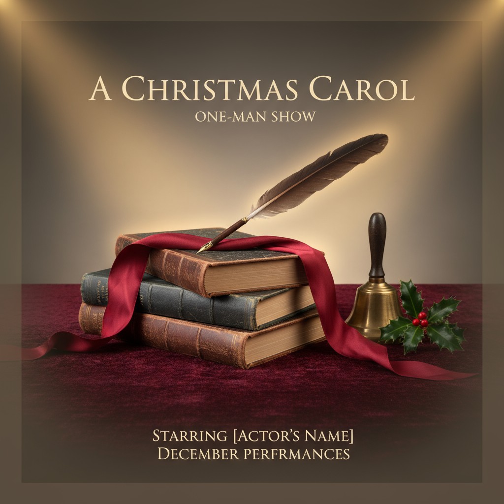 a christmas carol one-man show starring actors name december performances posters adobe illustrator annual poster